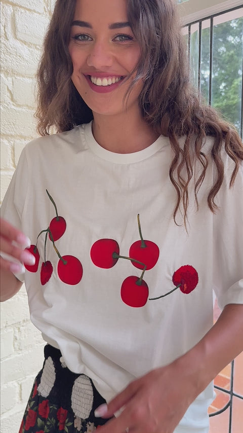 Curate White Eat Drink & be Cherry Tee