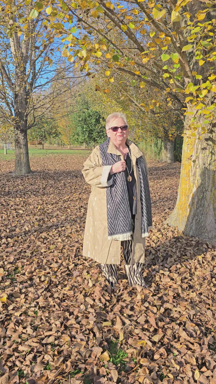 Et Alia Distressed Sandstone Lennox Trench Coat