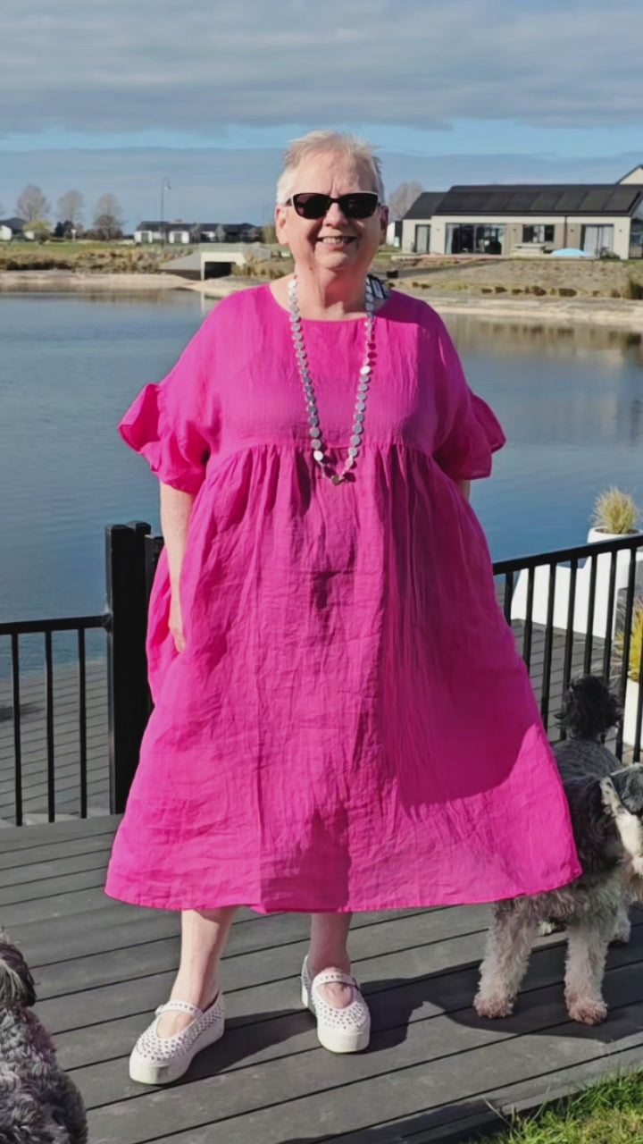 Two by Two Reversible Hot Pink Reina Dress