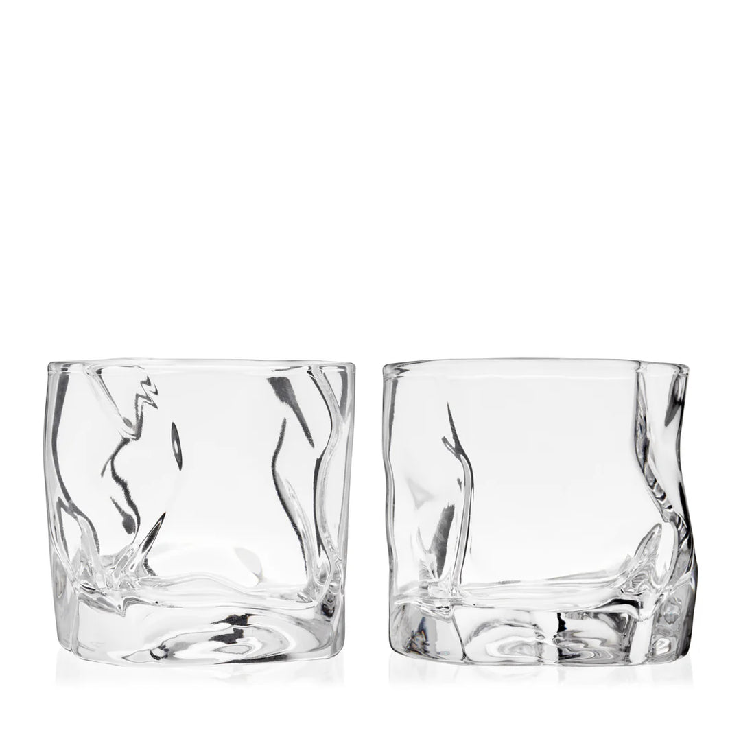 2PC CRYSTAL MOLTEN WHISKEY SET