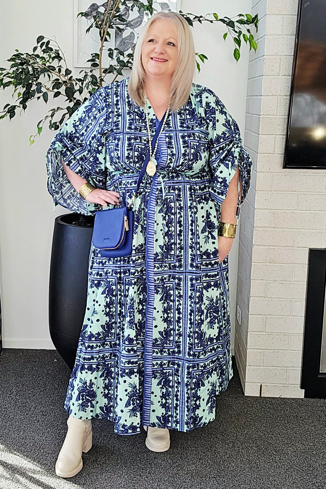 Fate & Becker Mint & Navy Domininca Dress