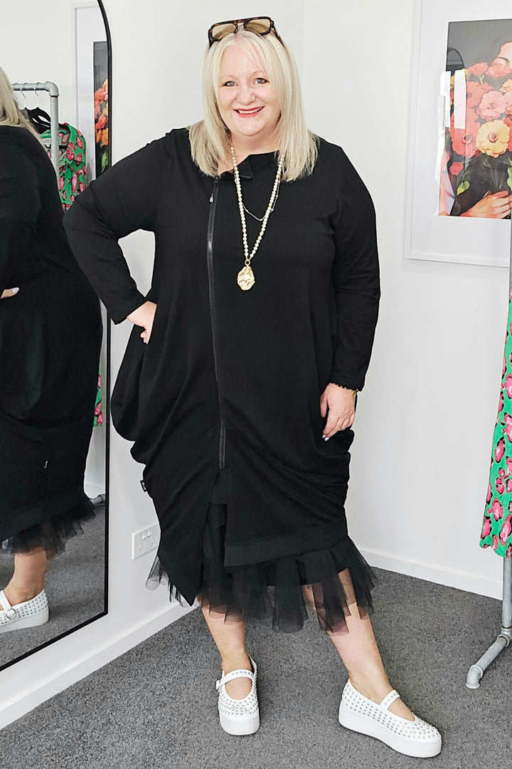 Jellicoe Noir Black Urban Fold Dress