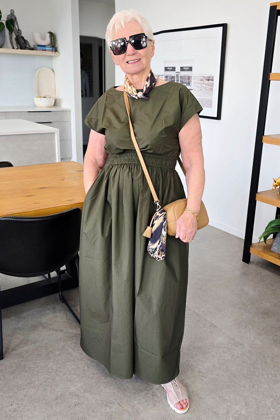 Stella + Gemma Khaki Dion Dress