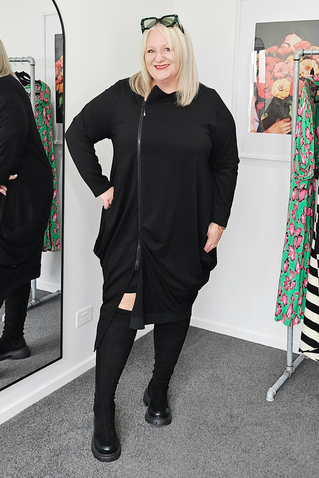 Jellicoe Noir Black Urban Fold Dress