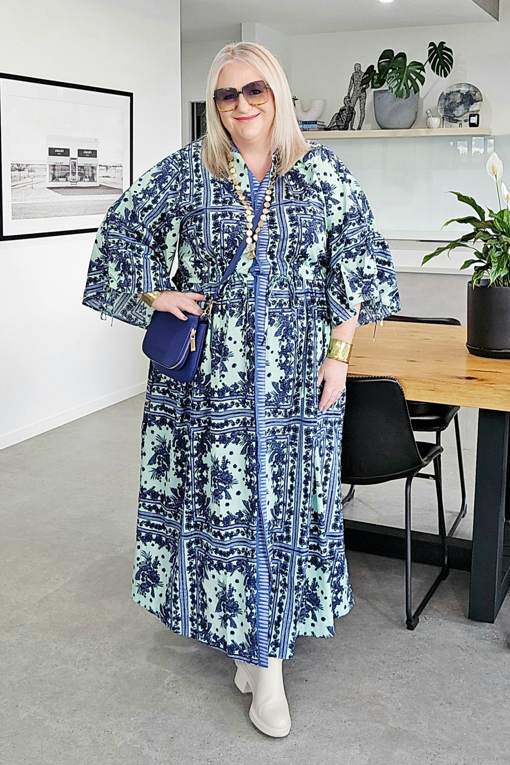 Fate & Becker Mint & Navy Domininca Dress - RAPT ONLINE