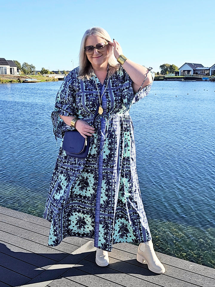 Fate & Becker Mint & Navy Domininca Dress