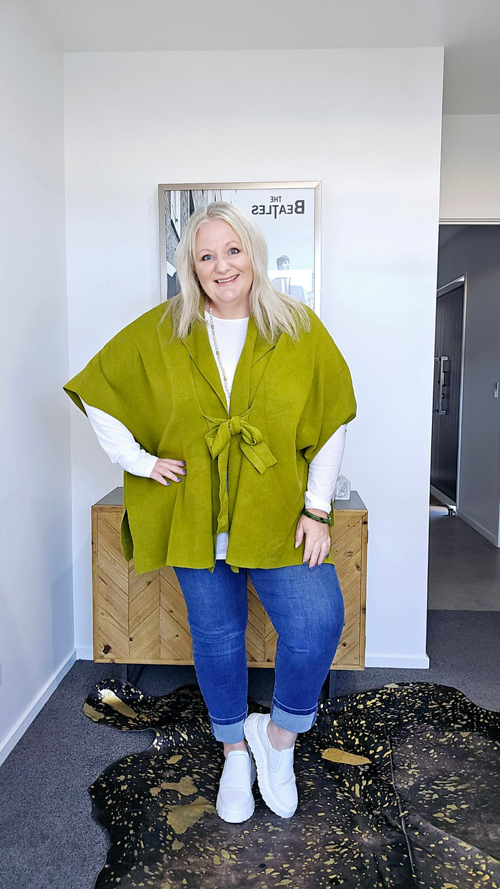 CHARTREUSE PALMER KNIT CAPE