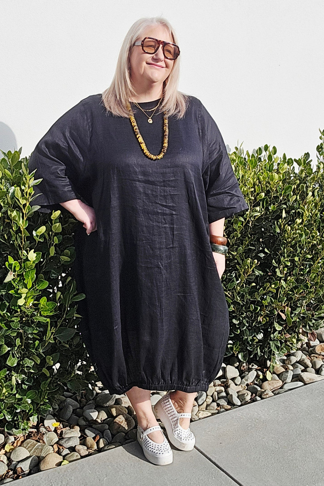 Deeanne Hobbs Black Linen Cooper Dress