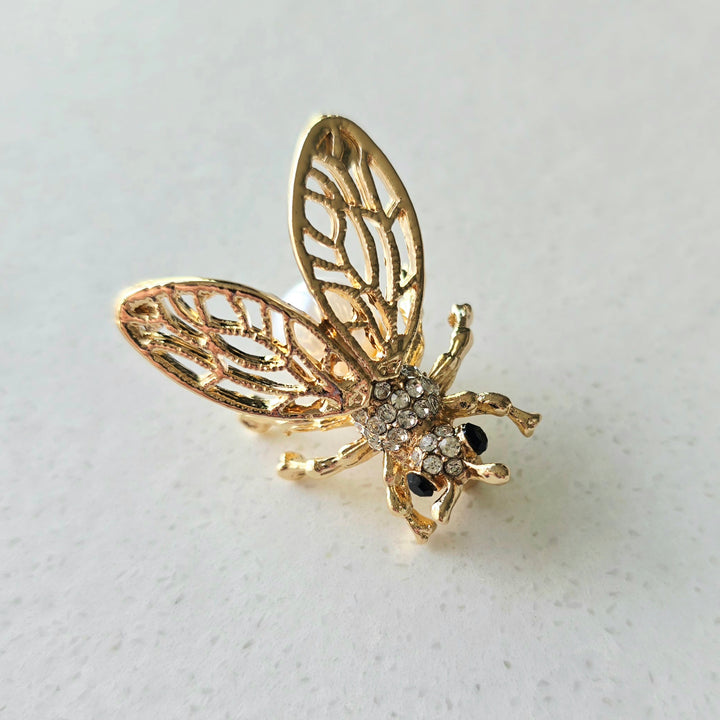 Gold Bee Brooch
