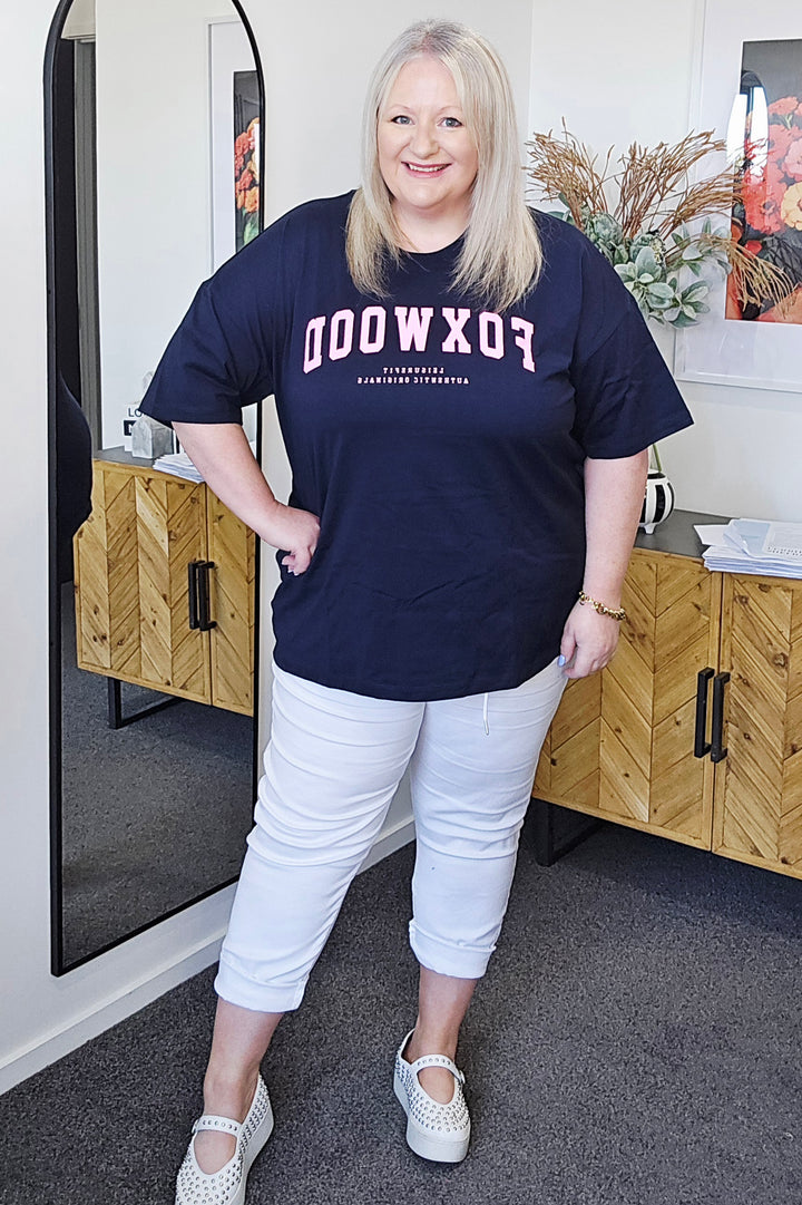 Foxwood Interval Tee Navy & Pink