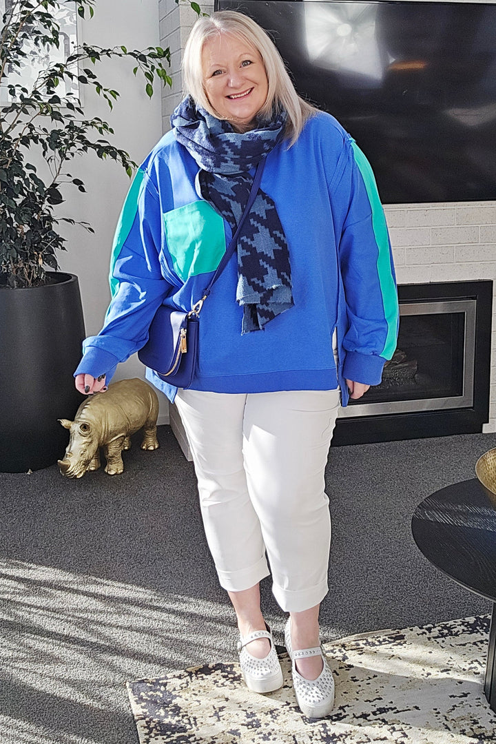 Betty Basics Blue Green Tania Sweatshirt