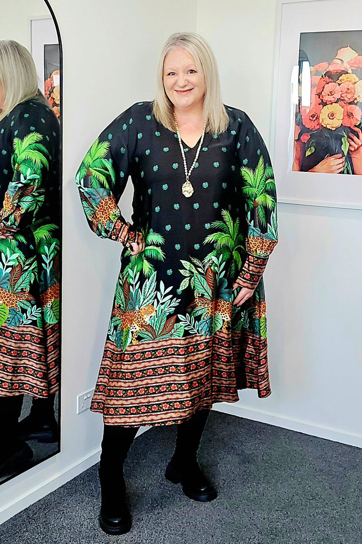 Curate Subtle & Sweet Dress Leopard Stripe
