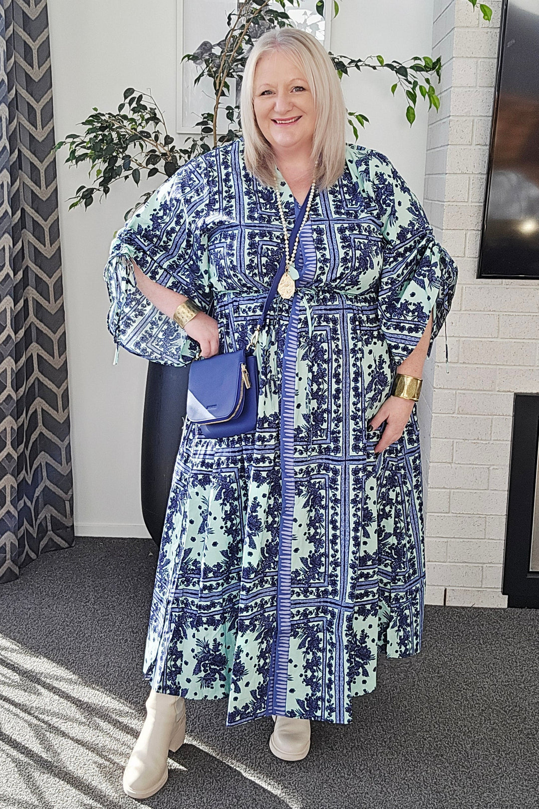 Fate & Becker Mint & Navy Domininca Dress