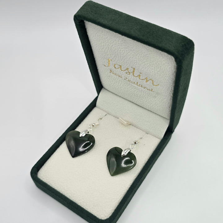 Greenstone Heart Earrings