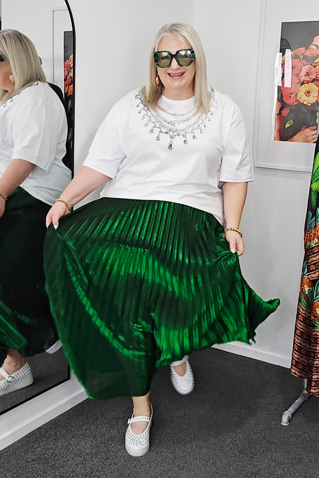 Curate Forever Long Skirt Green