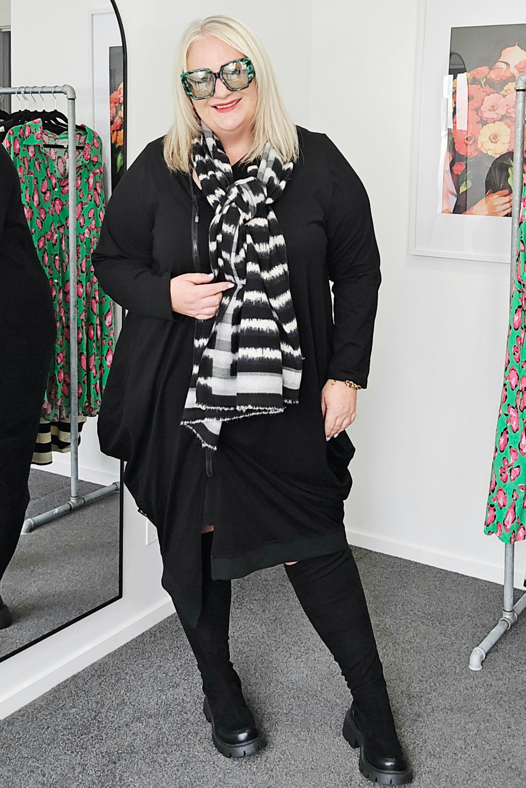 Jellicoe Noir Black Urban Fold Dress