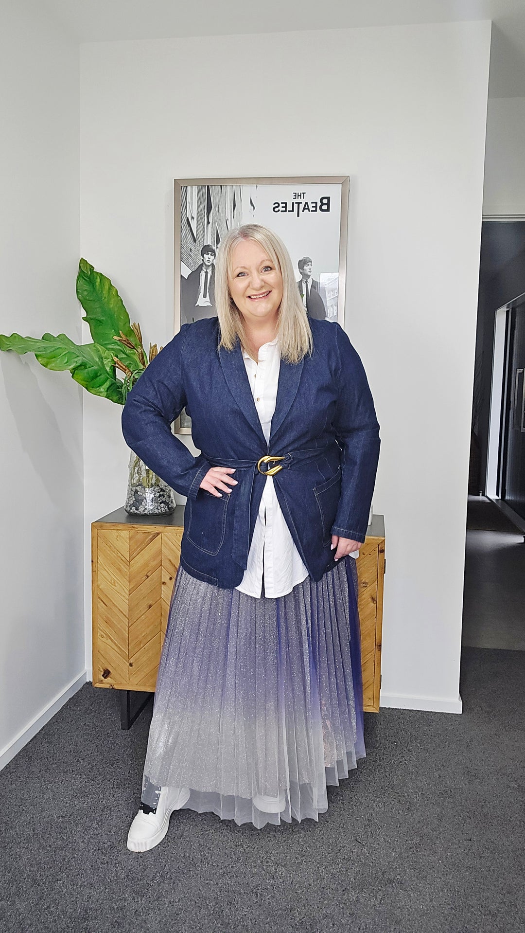 NAVY WEST END SKIRT