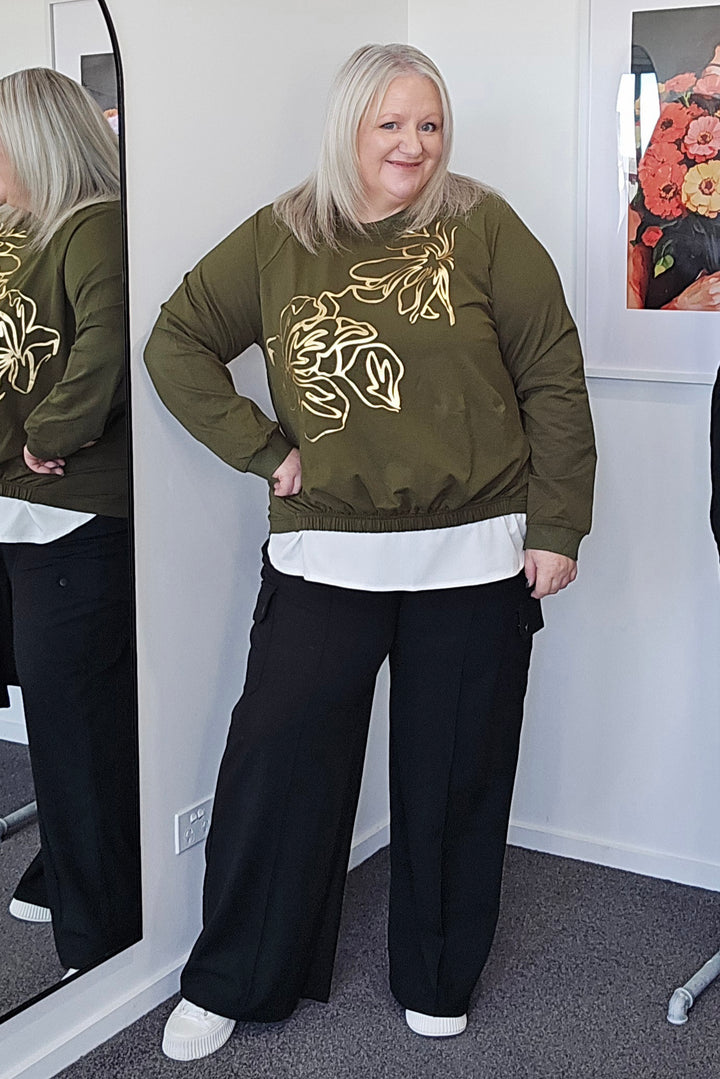Seduce Black Cargo Cleo Pant