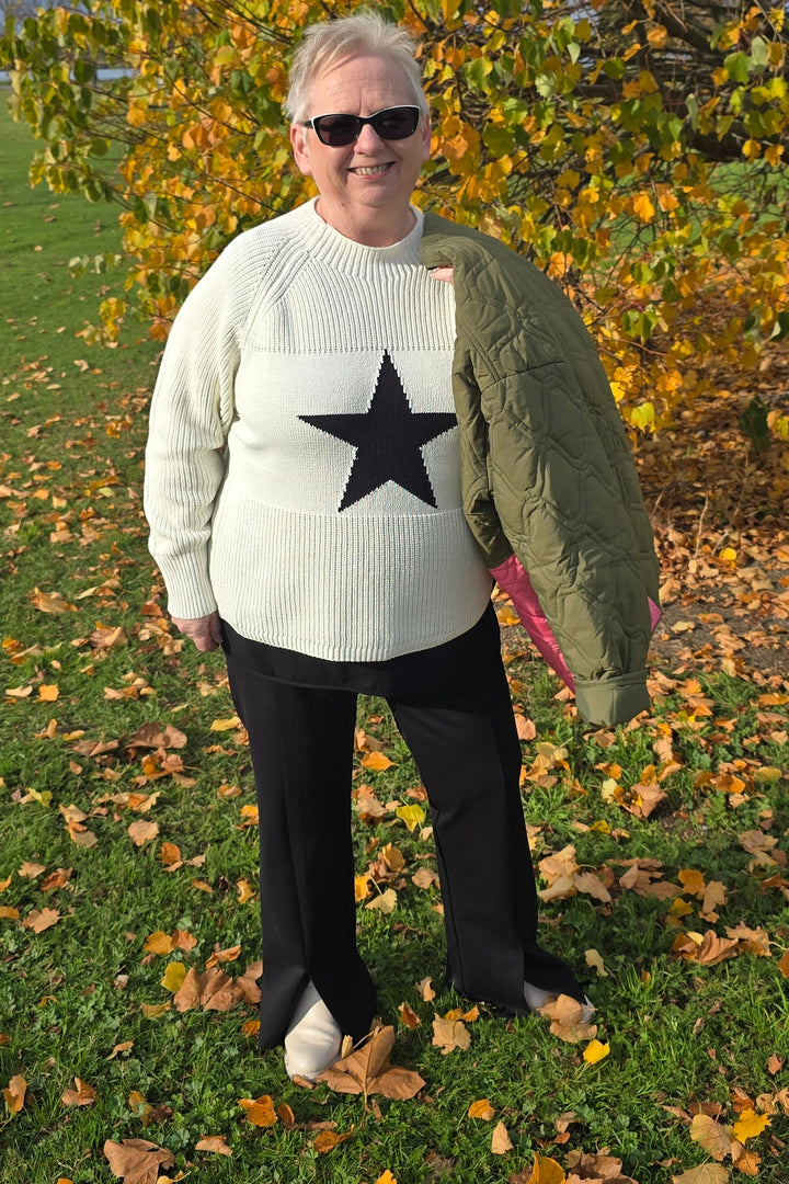 Brave & True Off White Lorelai Star Knit Sweater