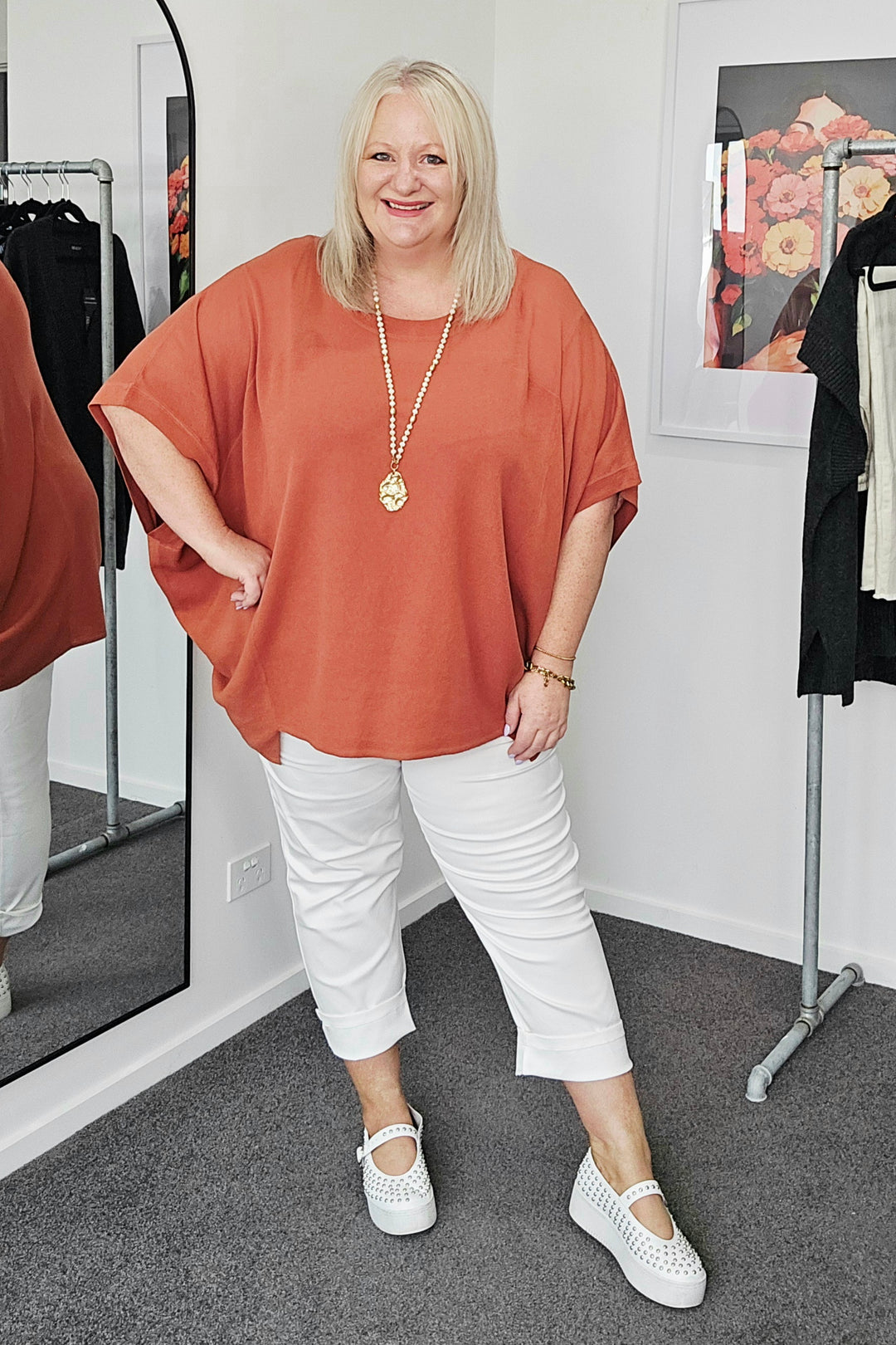 Betty Basics White Kenzie Jogger