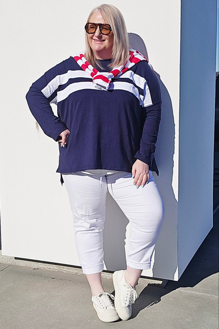 Stella + Gemma Navy Orlando Long Sleeve Tee
