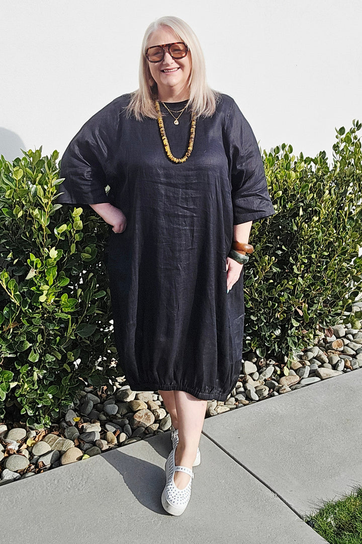 Deeanne Hobbs Black Linen Cooper Dress