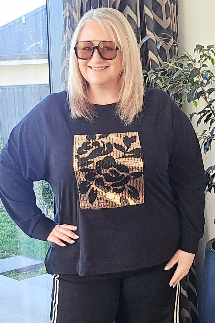 Zafina Black Calla Top