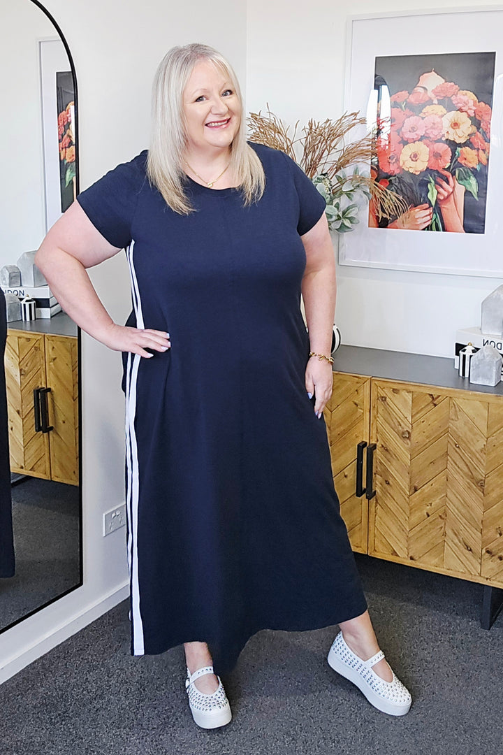 Foxwood Recovery Dress Navy & White Stripe