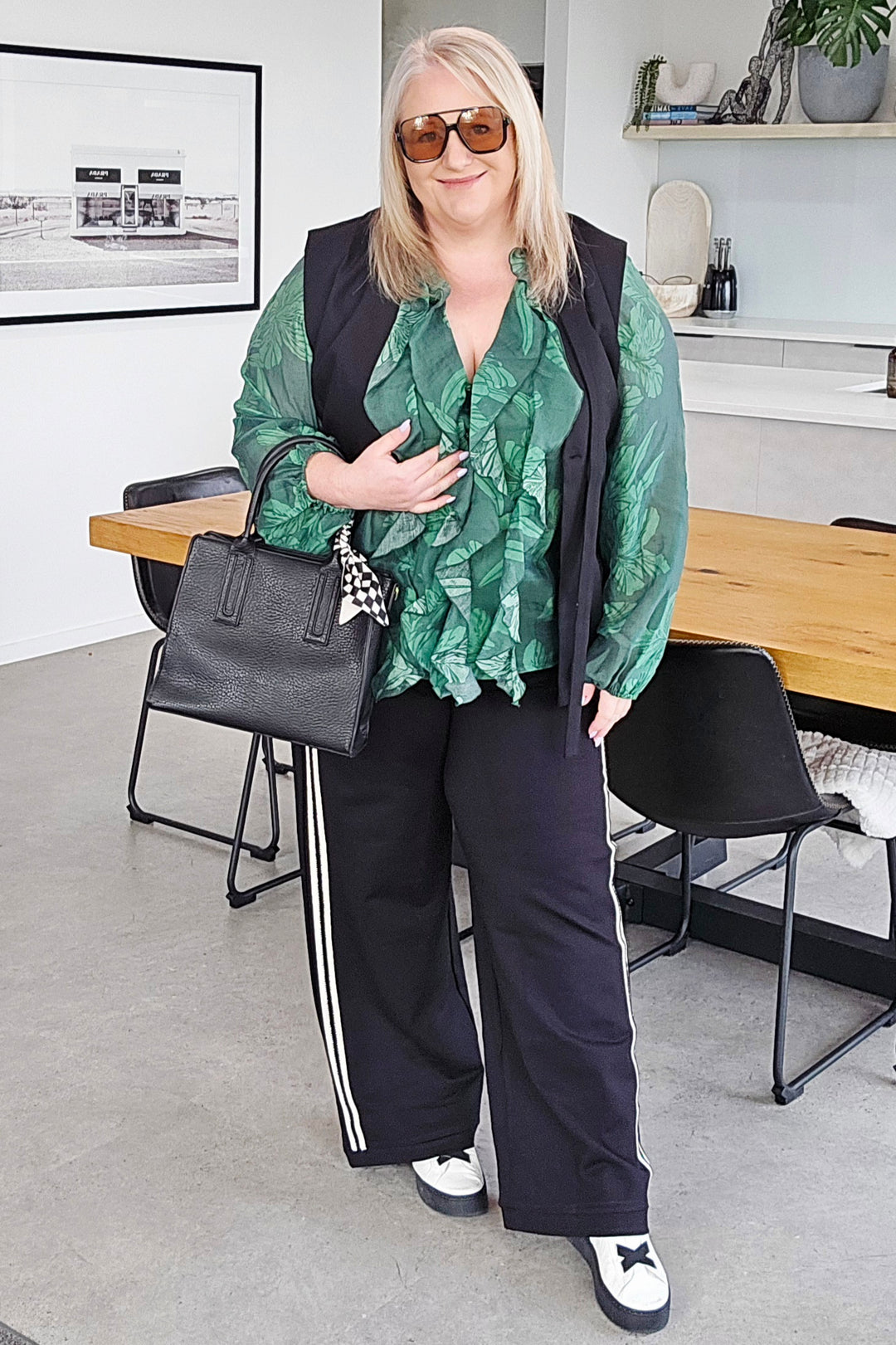 Fate & Becker Evergreen Lynn Ruffle Blouse