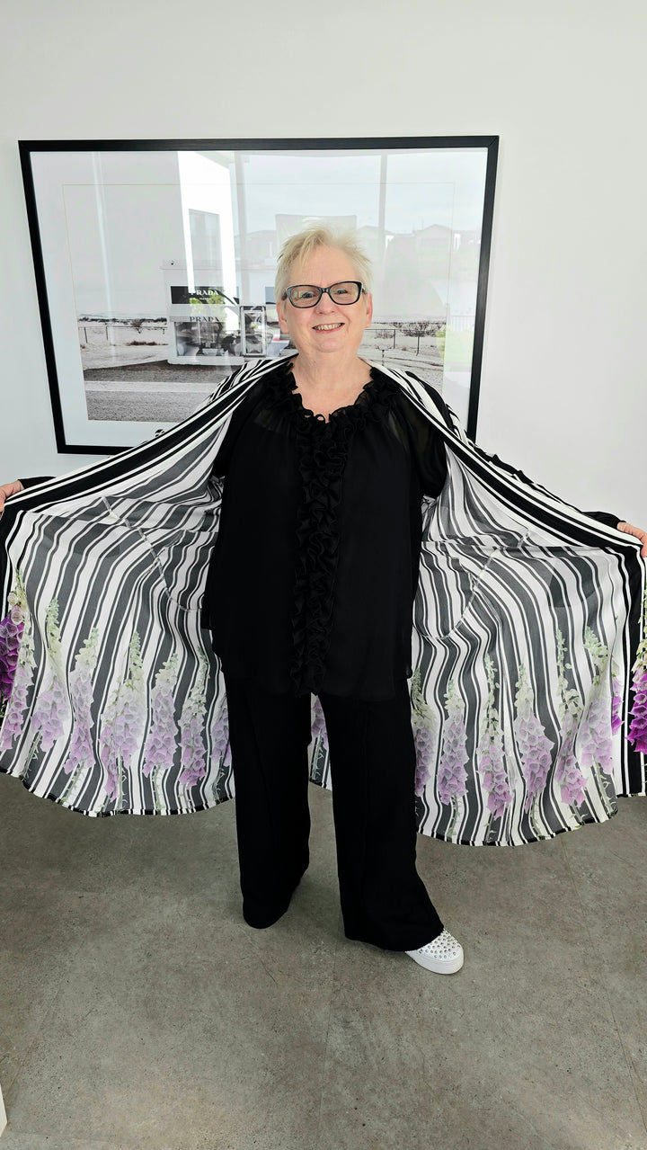 Jellicoe Foxglove Stripe Duster Coat