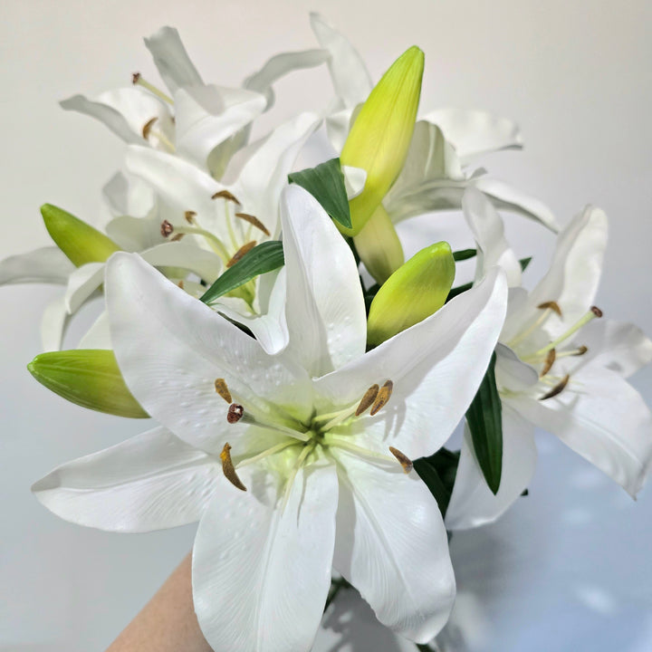 82cm Artificial Lily Spray Flower & Bud