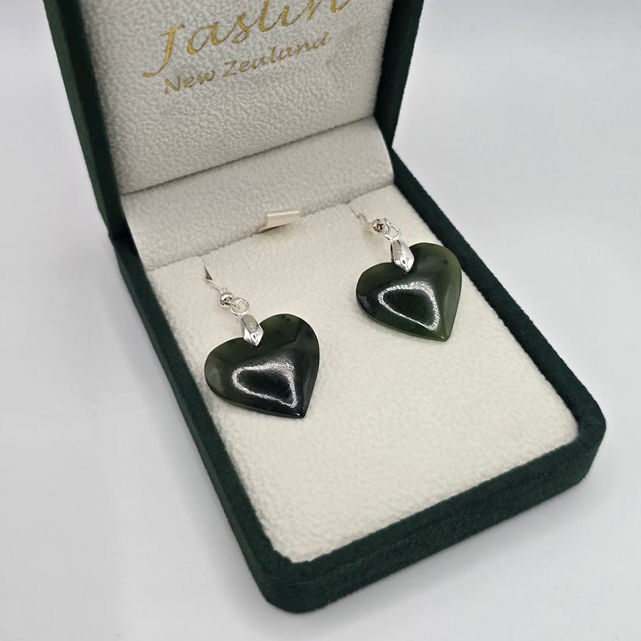 Greenstone Heart Earrings