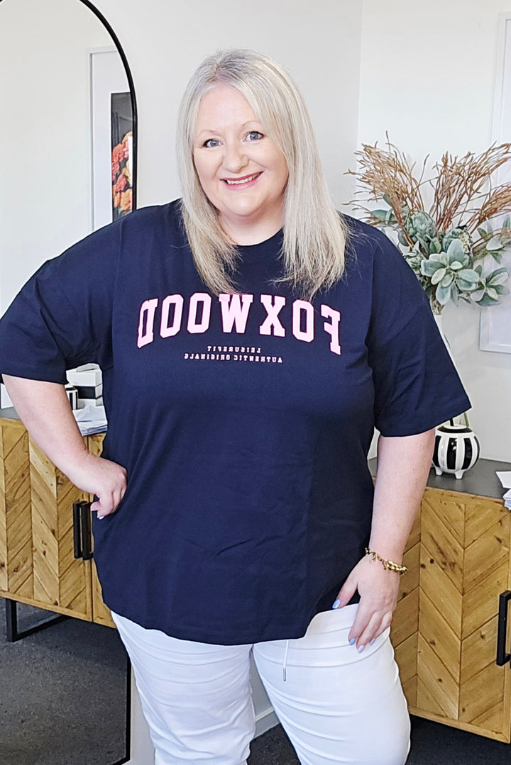 Foxwood Interval Tee Navy & Pink