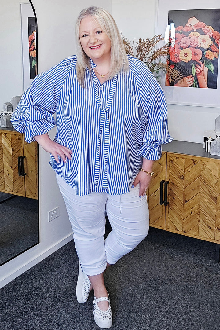 Alexandra Danill Blouse Blue Stripe