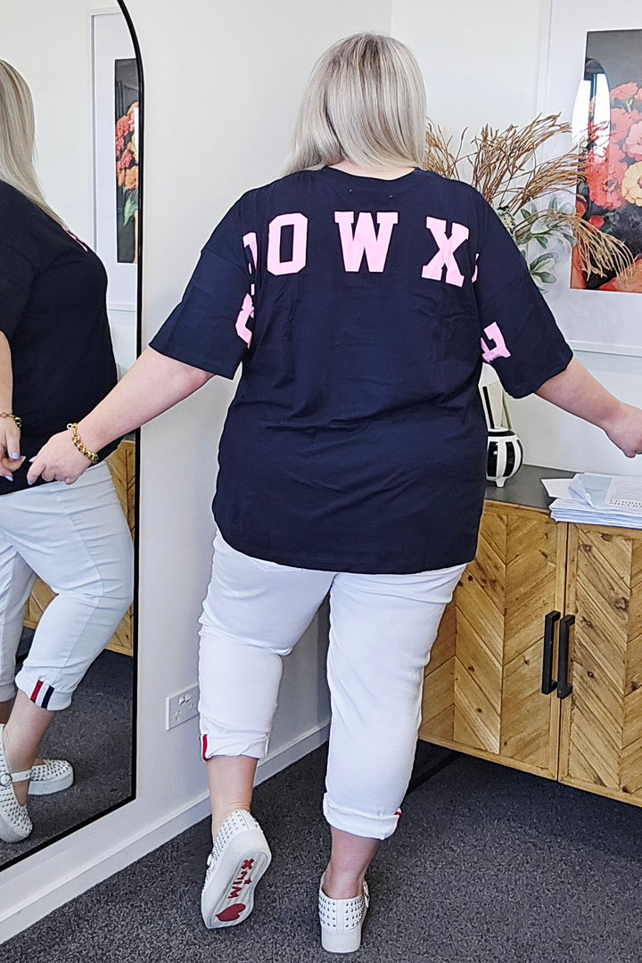 Foxwood Interval Tee Navy & Pink