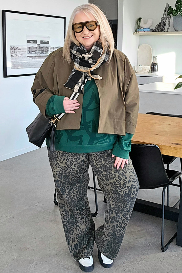 Curate Kick Back Leopard Jeans