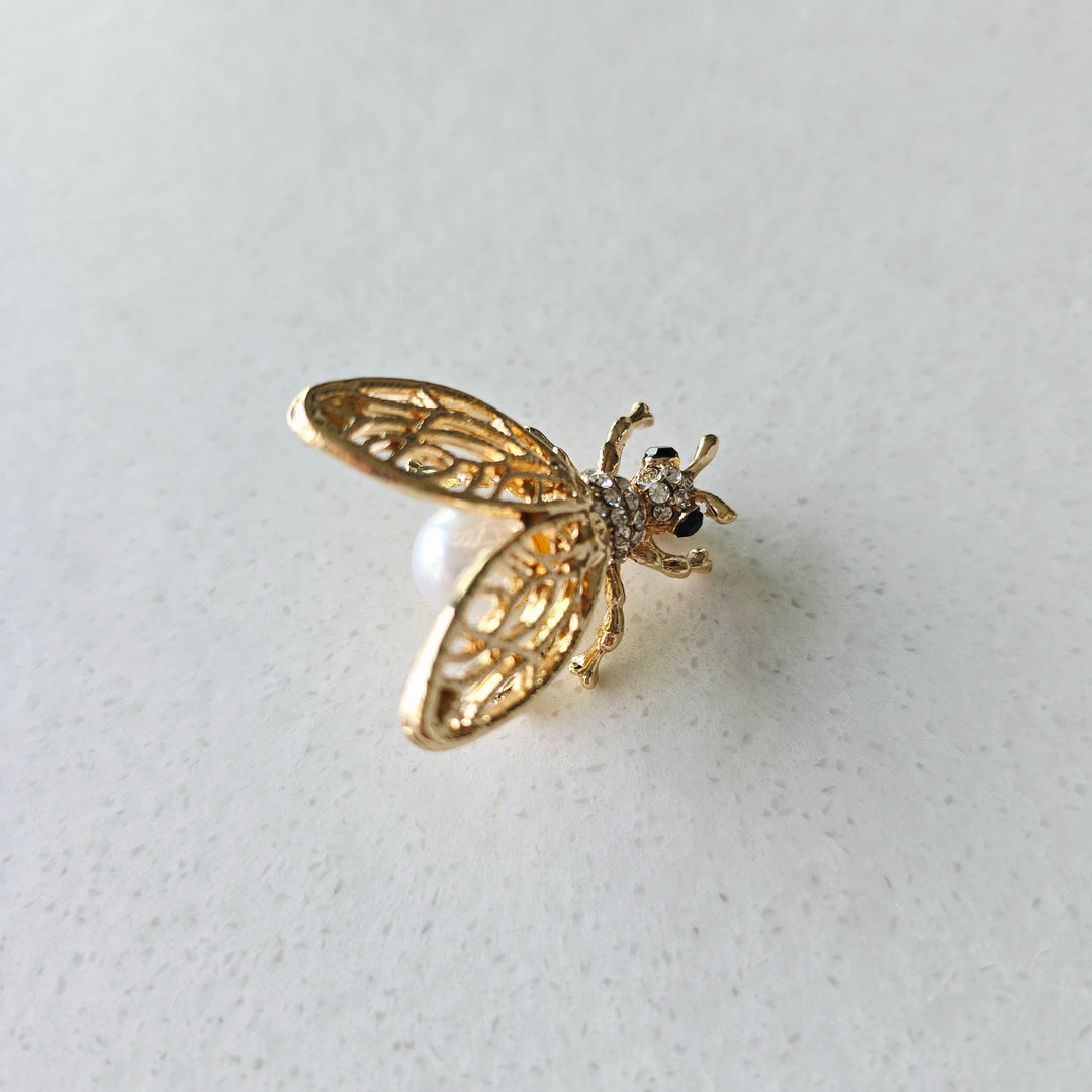 Gold Bee Brooch