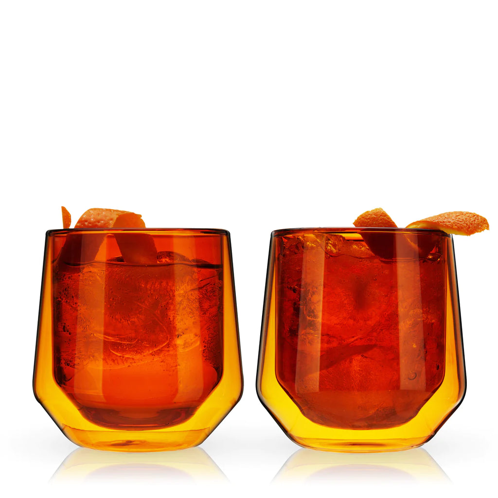 AMBER DOUBLE WALLED AURORA GLASSES - RAPT ONLINE