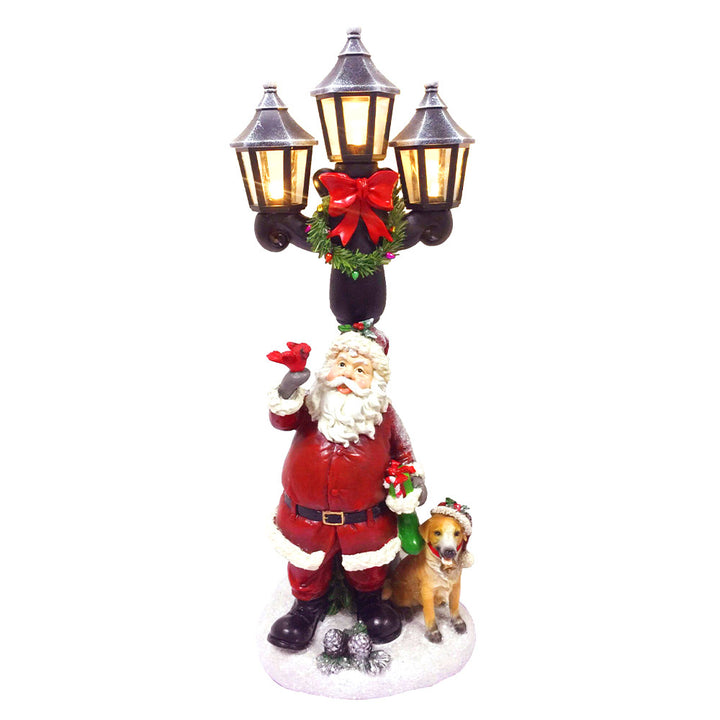 48cm Christmas Light Up Santa Lampost