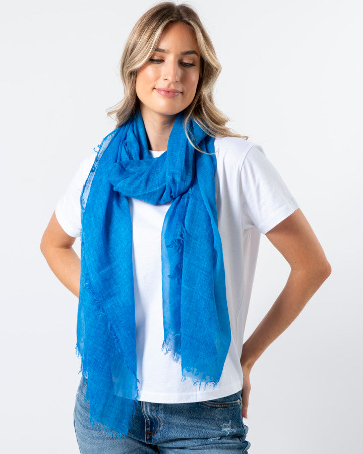 COBALT FRINGE SCARF