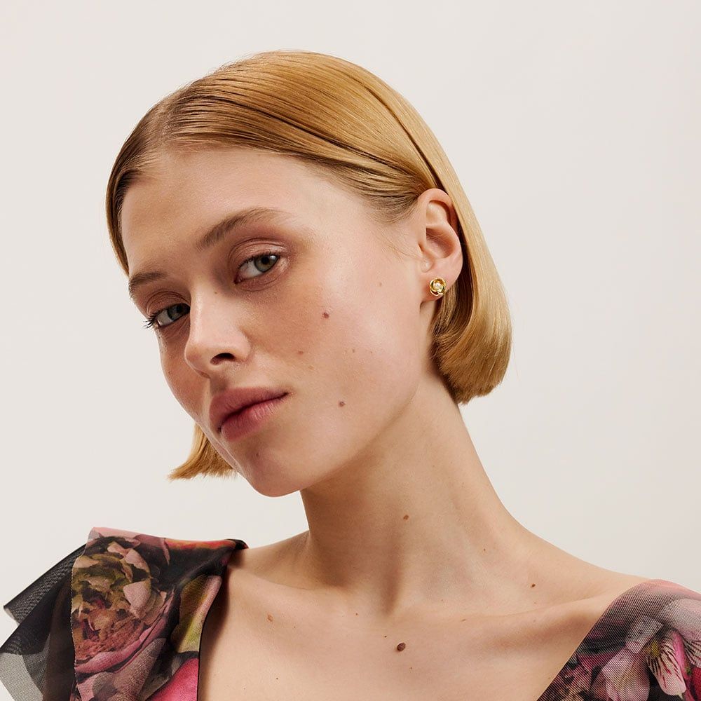 Ted Baker Pearl Flower Studded Earrings Gold