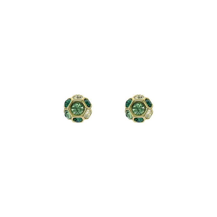 Ted Baker Green Crystal Stud Gemme Earrings Gold