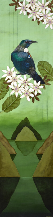 Tui in the Sky Flowers Canvas