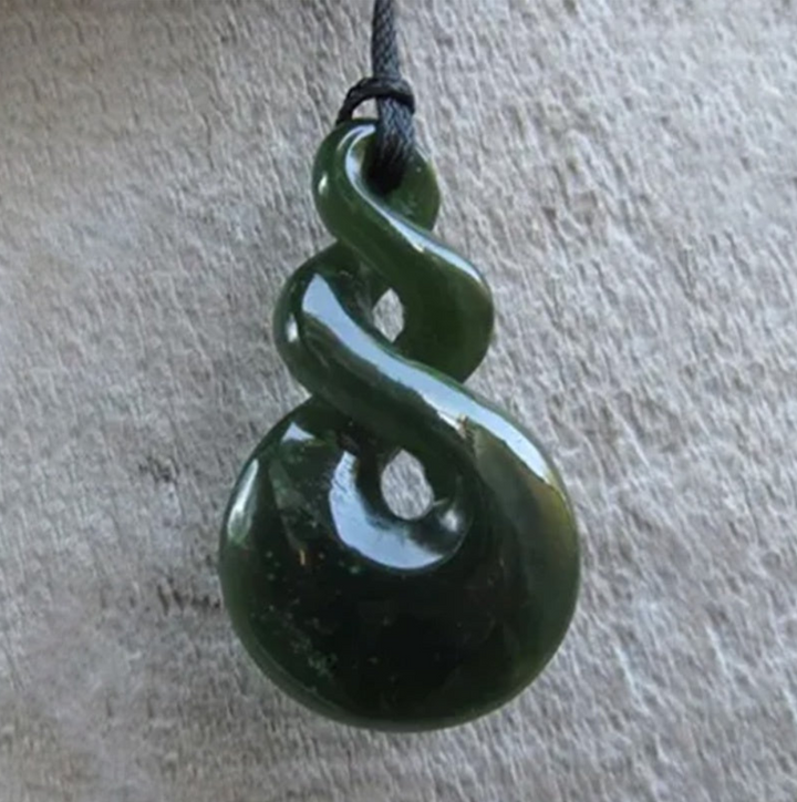 40mm Double Twist Greenstone Necklace