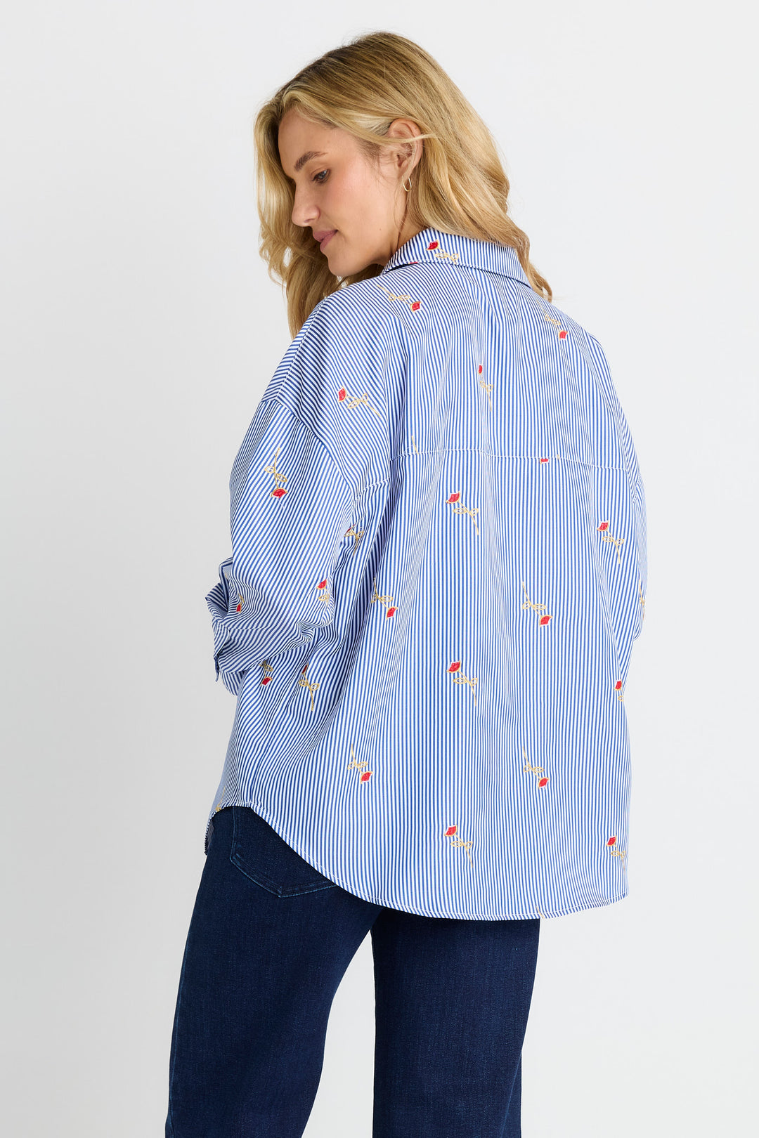 Betty Basics Rose & Stripe Shirt