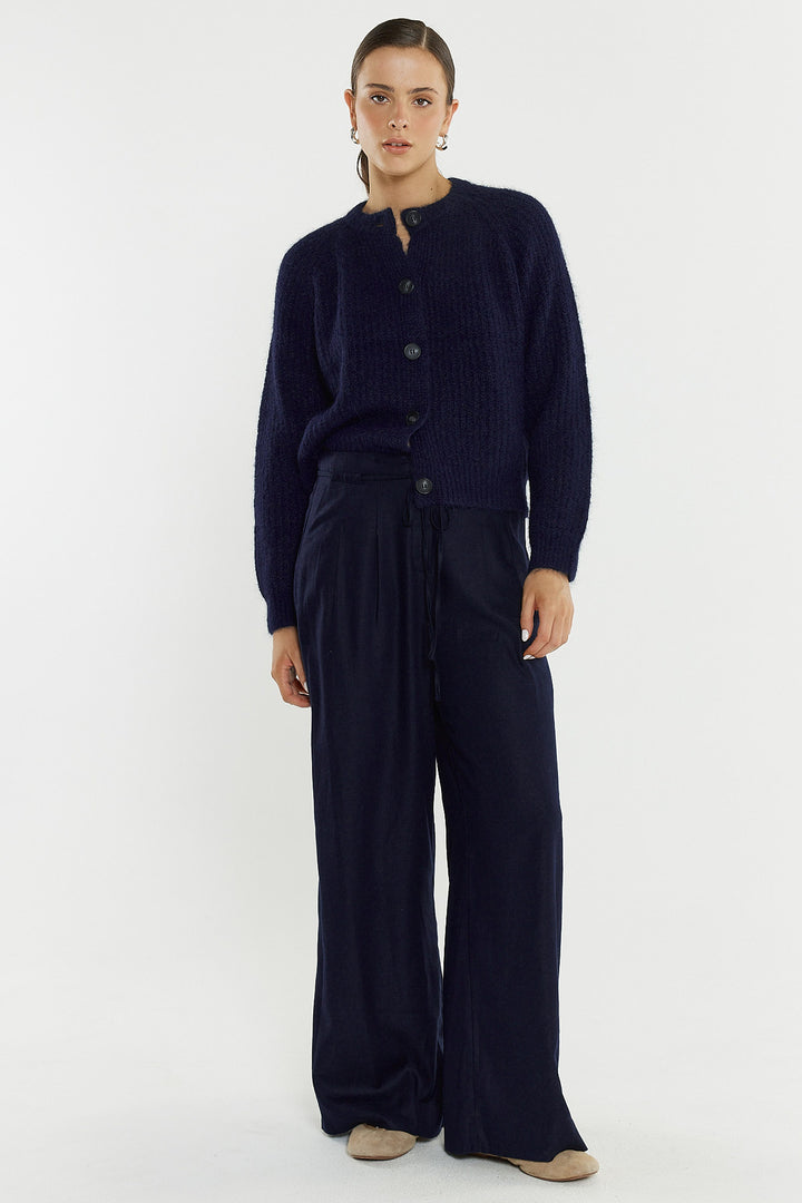 Sass Navy Posie Fluffy Cardigan