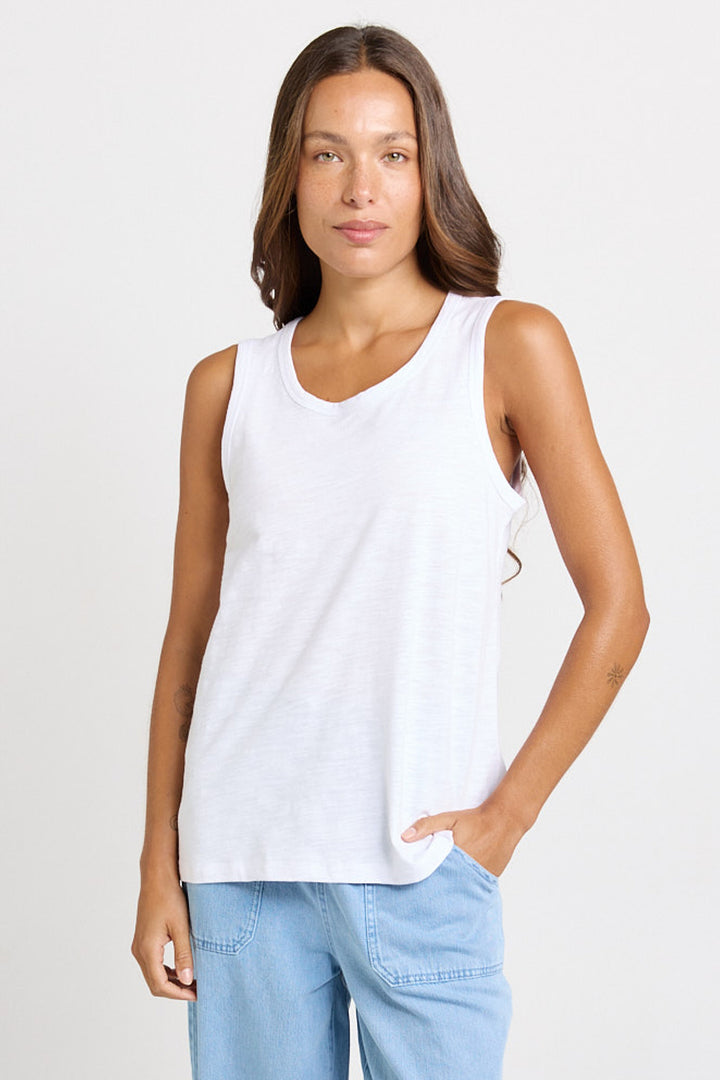 Betty Basics White Cotton Tank