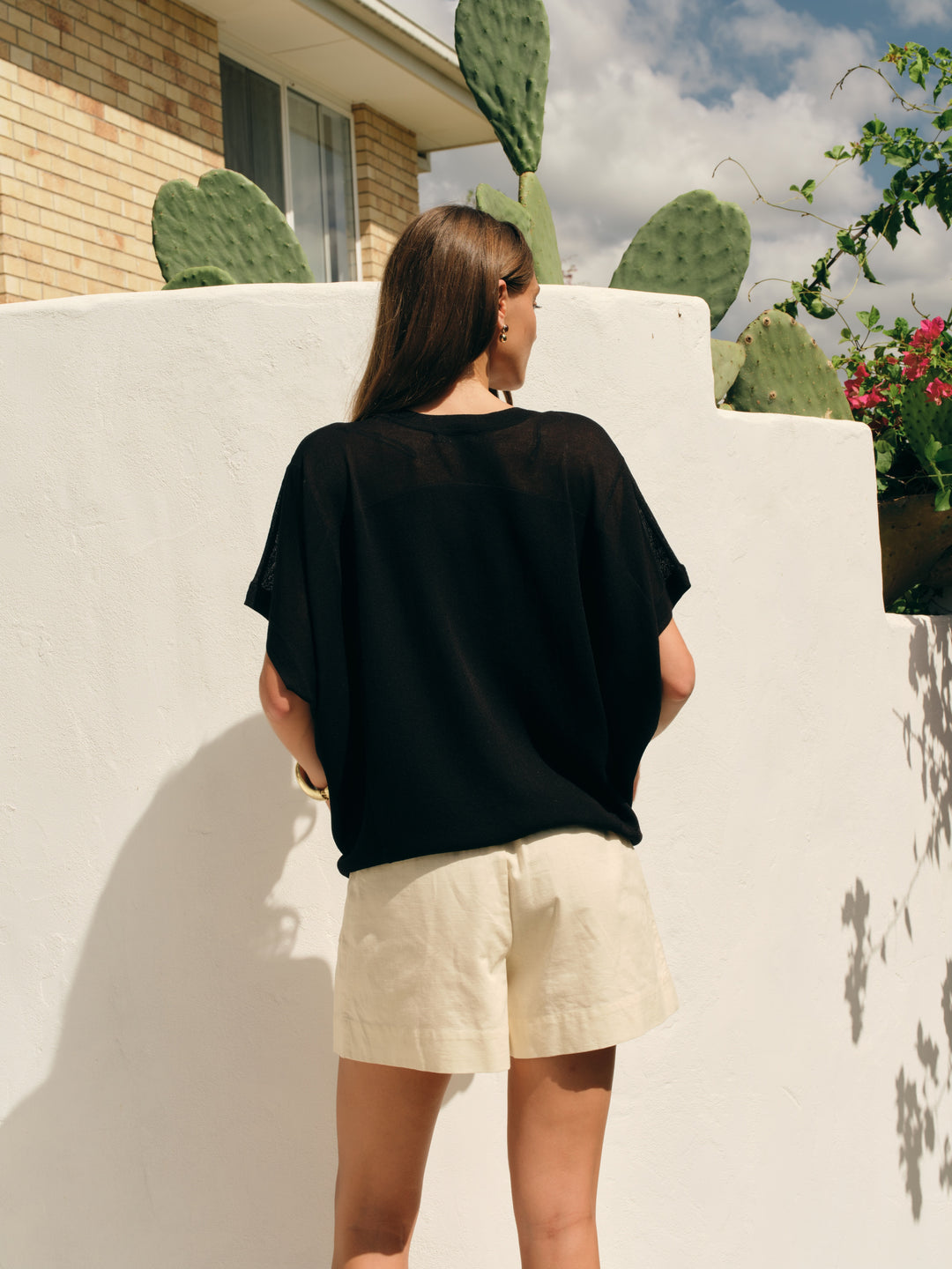Fate & Becker Black Iris V-Neck Top