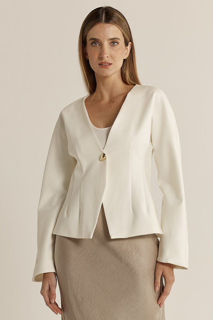 Fate & Becker Cream Pia Ponte Jacket