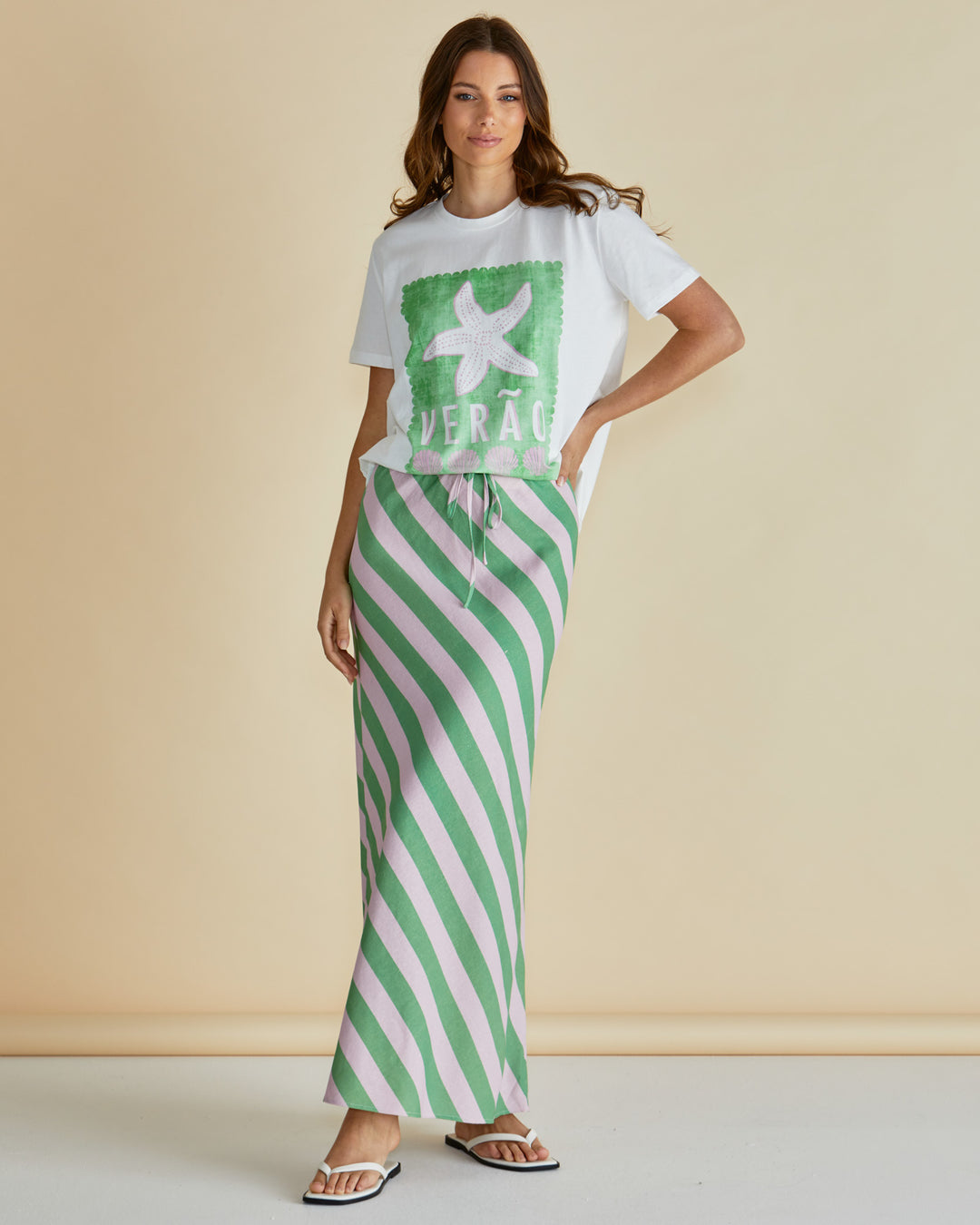 Betty Basics Stripe Brooke Bias Skirt